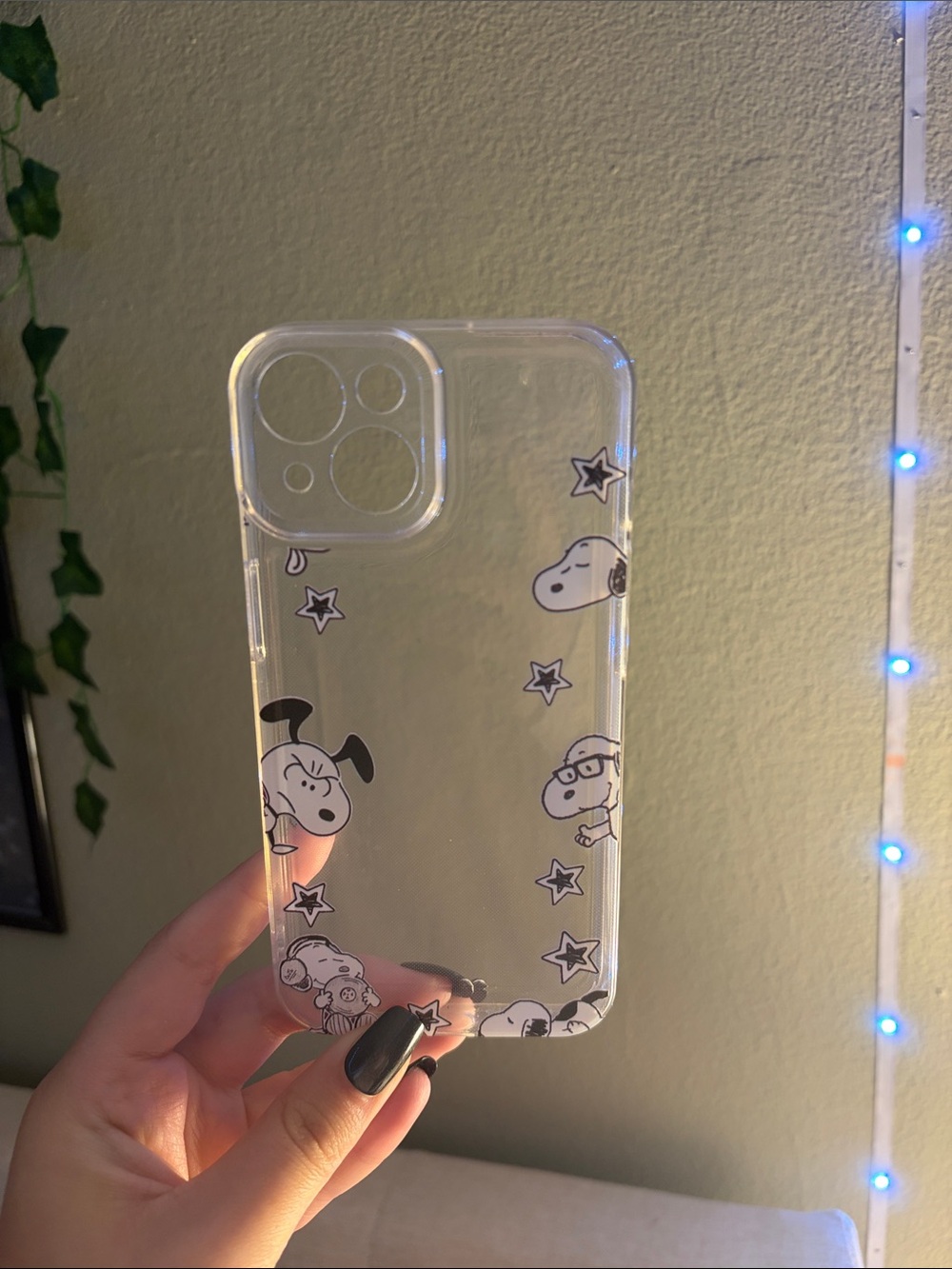 Clear Snoopy Pattern iPhone 14 Case - Transparent